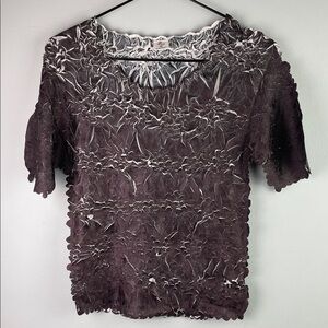 FC Women’s Crinkled Short Sleeve Top - Purple One Size